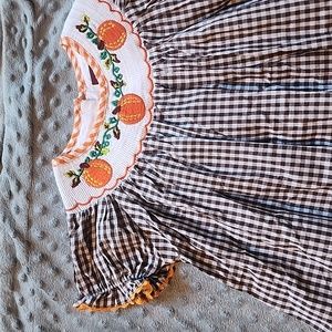 Pumpkin Bishop Collar toddler dress
